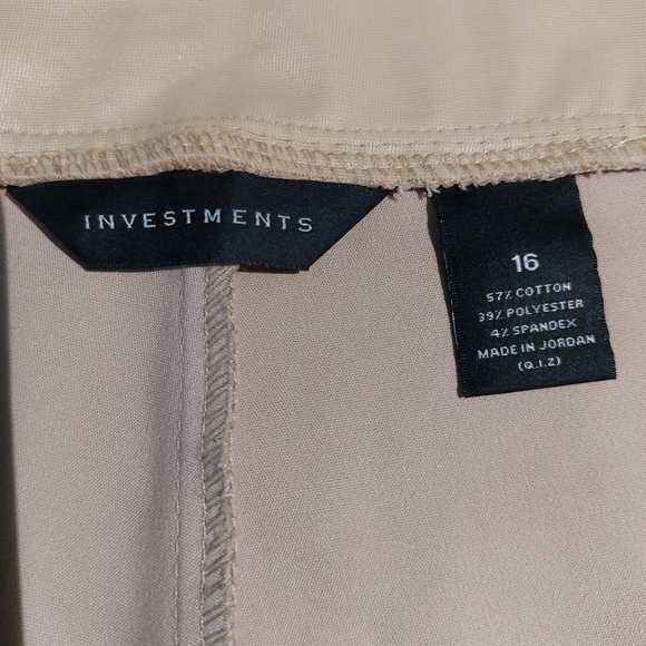 Investments The Park Ave Fit Elite Stretch Ankle Straight Pants Khaki Tan 16 EUC - Picture 3 of 15